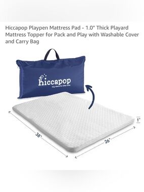 Hiccapop Quilted Playpen Mattress Pad - 1.0” Thick